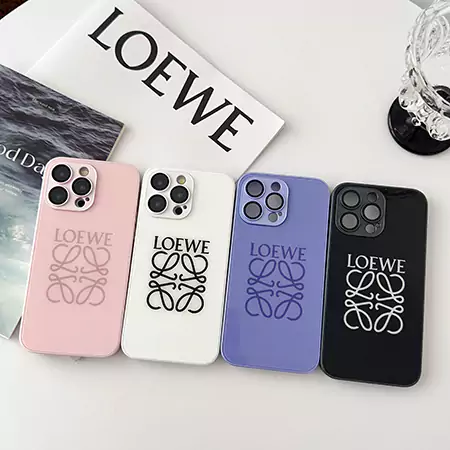 ロエベアイフォン16/15/14ケースシンプル 可愛いアイフォーン14/13 pro maxピンク携帯 ケース Loewe iPhone 12プロナイロンスマホケース ロエベおしゃれiphone 11カバー薄い